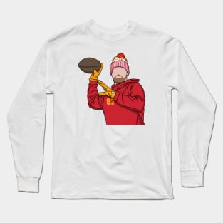 Travis Kelce Wears A Beanie On Christmas Long Sleeve T-Shirt